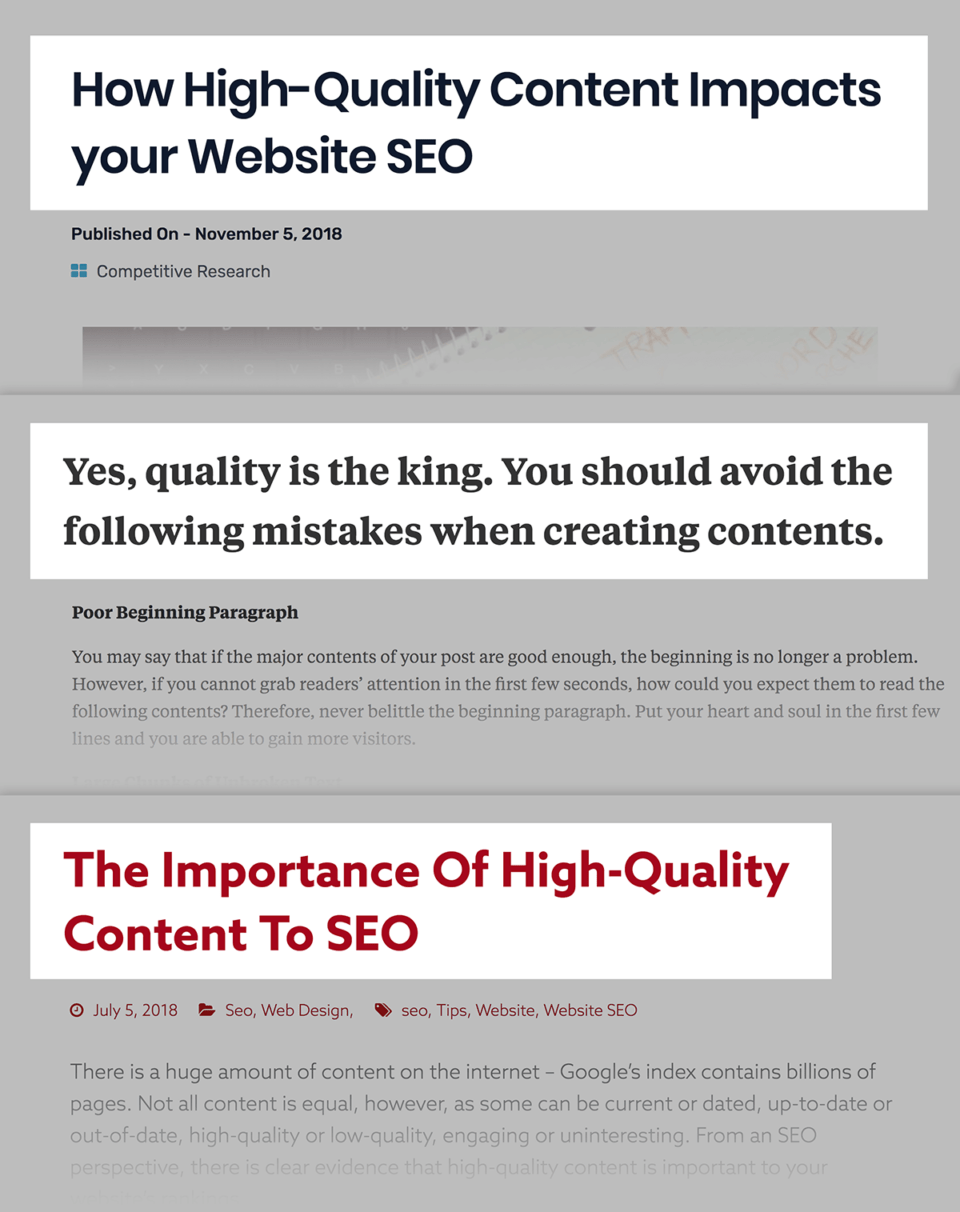 High Quality Content Collage