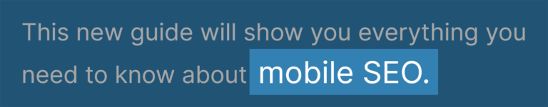 Mobile SEO Keyword in First Line